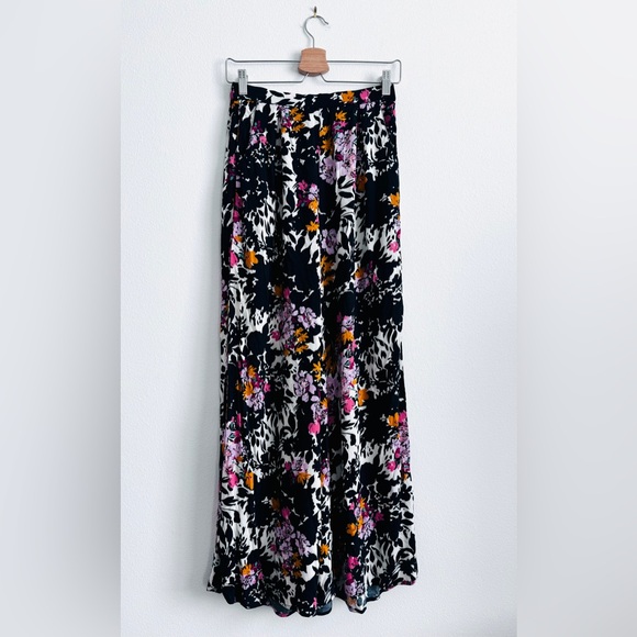 Free People Late Night Black Floral Print Wide-Leg Pants - Picture 9 of 10